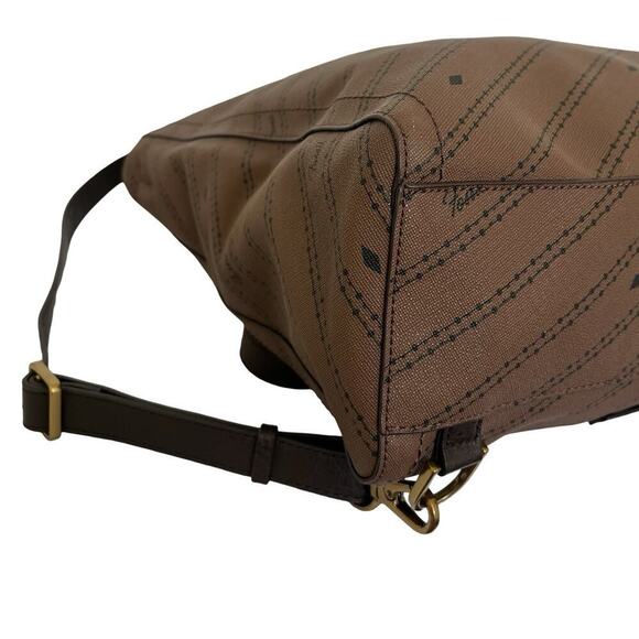 Fossil Parker Faux Leather Convertible Backpack Purse Handbag in Brown - Picture 9 of 16